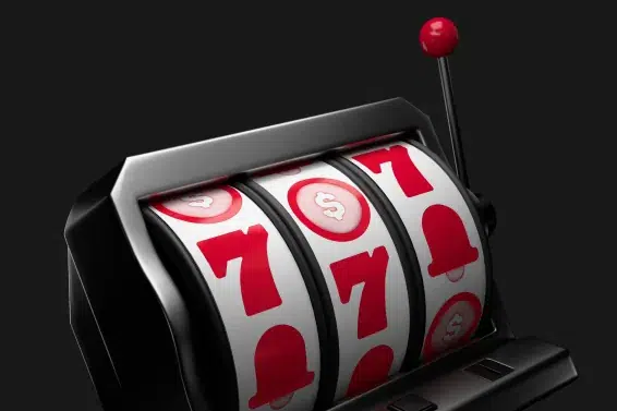 Slot machine minimale in nero e rosso